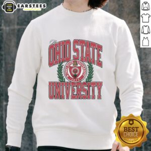 Ohio State University logo sweatshirt in a stylish design, perfect for fans and students of OSU.