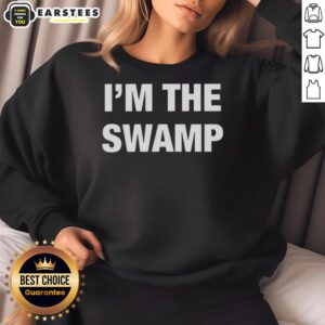Official I'm The Swamp Sweatshirt in black, featuring a bold graphic design and comfortable fit for casual wear.