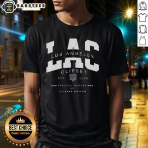 Official Los Angeles Clipset Basketball T-Shirt, Est 1998, Member of Clipper Nation, featuring team logo and vibrant design.