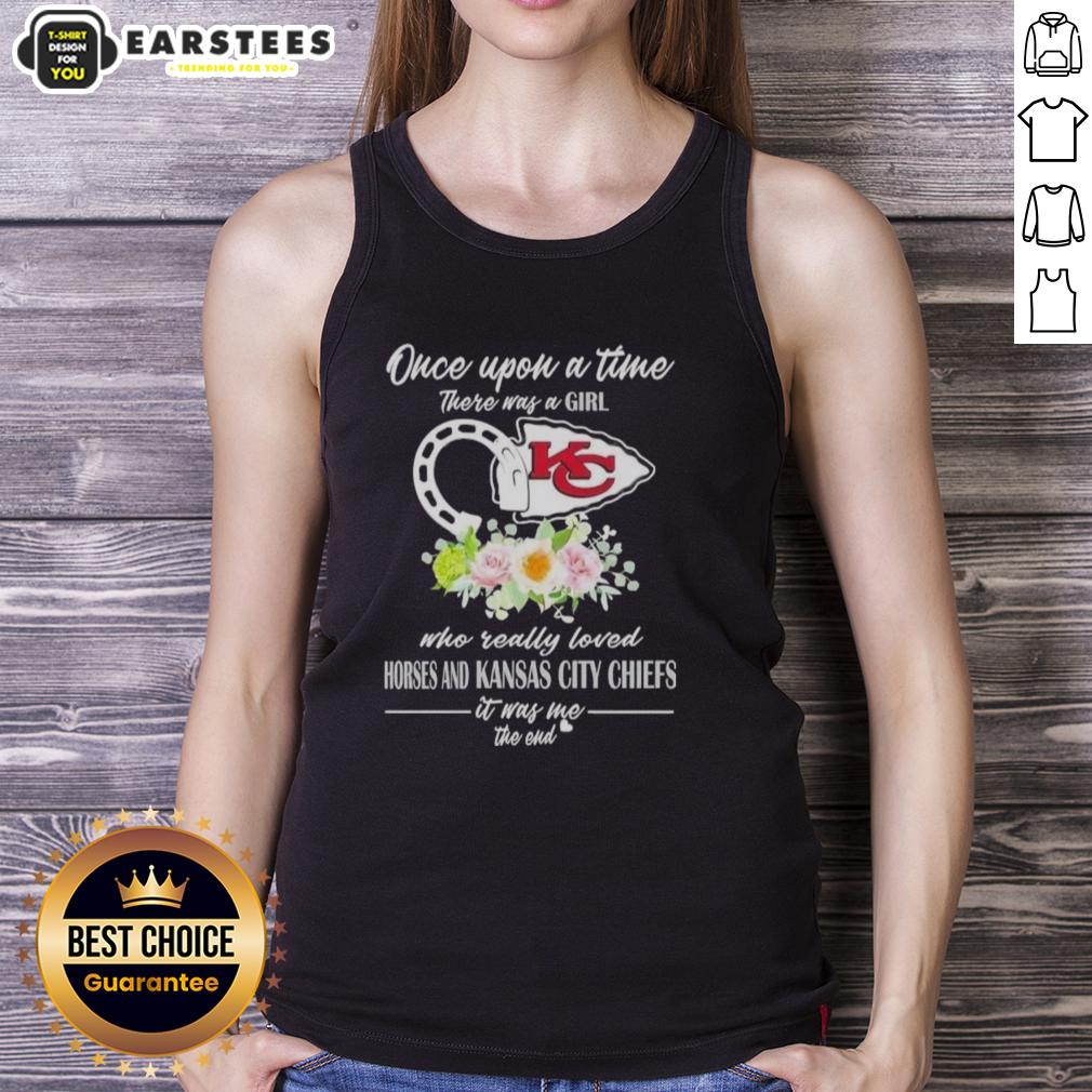 Alt Text: Official tank top featuring 'Once Upon A Time There Was A Girl Who Loved Horses and Kansas City Chiefs' design.
