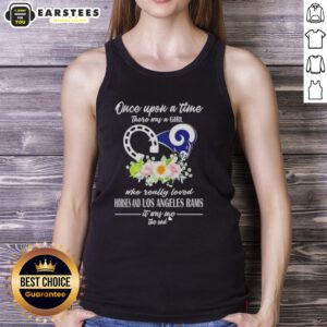 Official tank top featuring 'Once Upon A Time' theme with a girl, horses, and Los Angeles Rams logo. Perfect for fans!