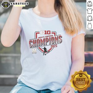 Premium Maryland Terrapins 2025 Big Ten Men's Soccer Champions ladies tee, featuring team colors and logo design.