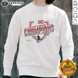 Premium Maryland Terrapins 2025 Big Ten Men's Soccer Champions Sweatshirt showcasing team colors and logo.