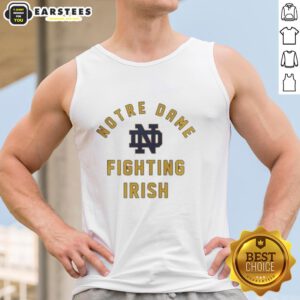Premium Notre Dame Fighting Irish tank top featuring vibrant team colors and logo, perfect for game day and fans.