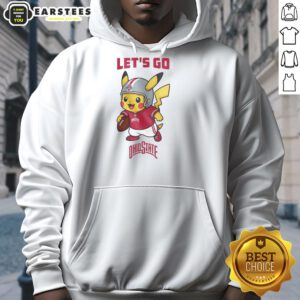 Premium Ohio State Buckeyes X Pikachu Let's Go Hoodie featuring vibrant graphics and a comfortable fit for fans.