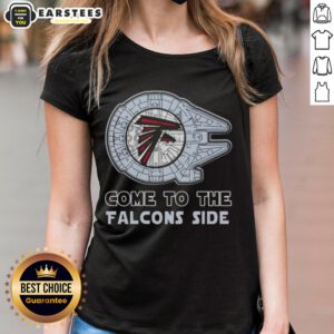Premium Star Wars Come to the Atlanta Falcons Side Ladies Tee featuring a stylish design for female fans.
