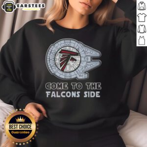 Premium Star Wars Atlanta Falcons side sweatshirt featuring iconic design, perfect for fans and casual wear.