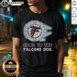 Premium Star Wars Atlanta Falcons Side T-Shirt featuring iconic characters, perfect for fans and collectors.