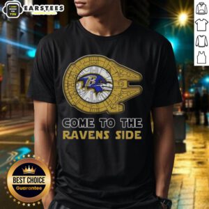 Premium Star Wars Come To The Baltimore Ravens Side T-Shirt featuring iconic designs for fans and collectors.