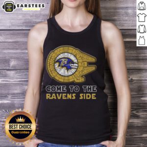 Premium Star Wars Come to the Baltimore Ravens Side Tank Top featuring vibrant graphics and team colors.