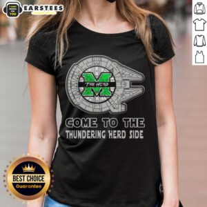 Premium Star Wars Come to the Marshall Thundering Herd Side Ladies Tee featuring a stylish design for fans.