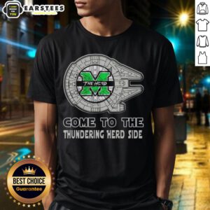 Premium Star Wars Come To The Marshall Thundering Herd Side T-Shirt featuring vibrant graphics and bold colors.
