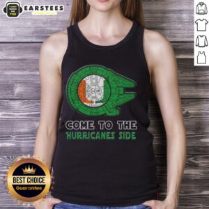 Premium Star Wars Come to the Miami Hurricanes Side Tank Top featuring vibrant team colors and iconic design.