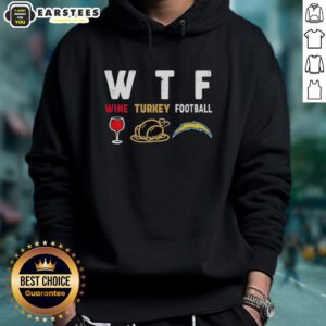 Premium wine-themed hoodie featuring Los Angeles Chargers logo, perfect for Thanksgiving football celebrations.
