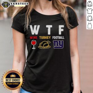 Premium wine-themed ladies tee featuring New York Giants football design, perfect for Thanksgiving celebrations.