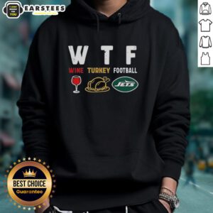 Premium wine-themed hoodie featuring New York Jets football design, perfect for Thanksgiving celebrations.
