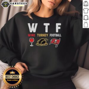 Premium wine-themed sweatshirt for Tampa Bay Buccaneers fans celebrating Thanksgiving football.