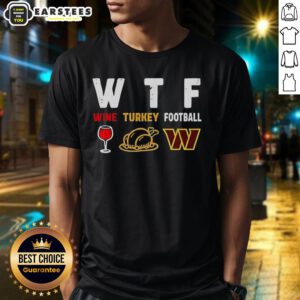 Premium Wine Turkey Washington Commanders Football Thanksgiving T-Shirt featuring festive design for holiday cheer.