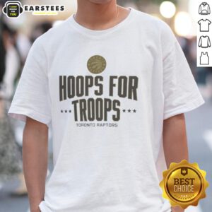 Pretty Hoops For Troops Toronto Raptors Basketball T-Shirt featuring a vibrant design and team logo for fans and supporters.