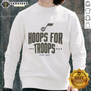 Pretty Hoops for Troops Utah Jazz basketball sweatshirt in vibrant colors, perfect for fans and supporting the team.