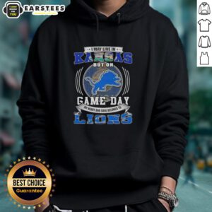 Detroit Lions football hoodie for game day, perfect for fans living in Kansas, showcasing team spirit and style.