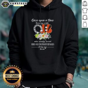 Alt Text: Cozy hoodie featuring 'Once Upon A Time' design with horses and Cincinnati Bengals theme, perfect for fans.