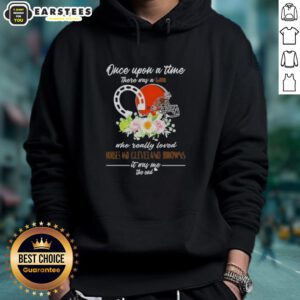 Alt Text: Pretty hoodie featuring 'Once Upon A Time' theme with horses and Cleveland Browns logo. Perfect for fans and horse lovers.