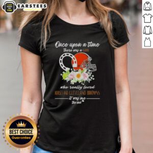 Pretty ladies tee featuring 'Once Upon A Time' design, celebrating love for horses and the Cleveland Browns.
