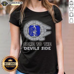 Pretty Star Wars Come to the Duke Blue Devils Side Ladies Tee featuring a stylish design for fans.