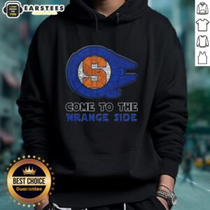Alt Text: Stylish Pretty Star Wars Syracuse Orange Side Hoodie featuring vibrant colors and unique design for fans.