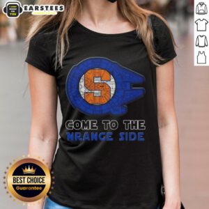 Pretty Star Wars Come to the Syracuse Orange Side Ladies Tee featuring a stylish design for fans of both franchises.