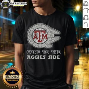Pretty Star Wars Come To The Texas A&M Aggies Side T-Shirt featuring a vibrant design for fans and collectors.
