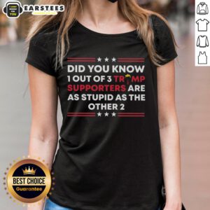 Funny tee featuring '1 Out of 3 Trump Supporters Are As Stupid As The Other 2' design, perfect for humorous political commentary.
