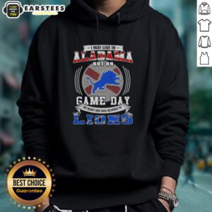 Detroit Lions football hoodie, perfect for game day, showcasing team spirit while living in Alabama.