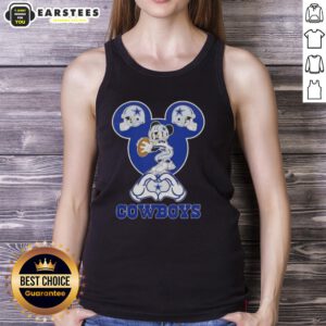 Top Mickey Hands Heart Love Dallas Cowboys Football Tank Top - Stylish fan apparel for Dallas Cowboys supporters.