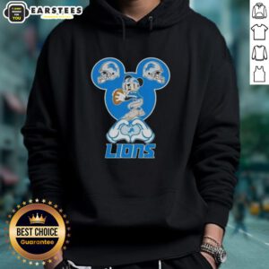 Alt Text: Top Mickey Hands Heart Love Detroit Lions Football Hoodie featuring a playful design for fans.