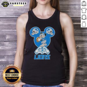Top Mickey Hands Heart Love Detroit Lions Football Tank Top, perfect for fans celebrating their team spirit.