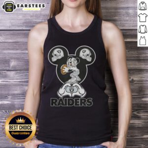 Top Mickey Hands Heart Love Tank Top for Las Vegas Raiders Football fans, featuring a fun and stylish design.