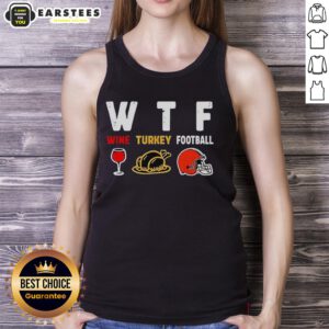 Top Wine Turkey Cleveland Browns Football Thanksgiving Tank Top featuring festive design for football fans.