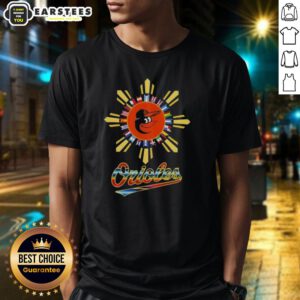 Awesome 2025 Baltimore Orioles Baseball X Hispanic T-Shirt featuring vibrant team colors and unique cultural design.