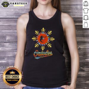 2025 Baltimore Orioles baseball tank top featuring a vibrant Hispanic design, perfect for fans and summer wear.