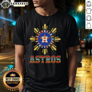 Awesome 2025 Houston Astros Baseball X Hispanic T-Shirt featuring vibrant team colors and unique design for fans.