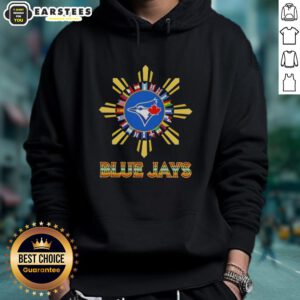 Alt Text: 2025 Toronto Blue Jays baseball hoodie featuring Hispanic design, perfect for fans and stylish sportswear.