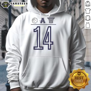 Awesome Aubrey Basketball hoodie with number 14 and ball icon, perfect for basketball fans and stylish athletes.