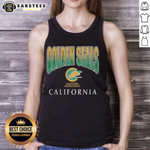 Alt Text: Vintage California Golden Seals tank top featuring a unique design, perfect for sports fans and retro fashion lovers.