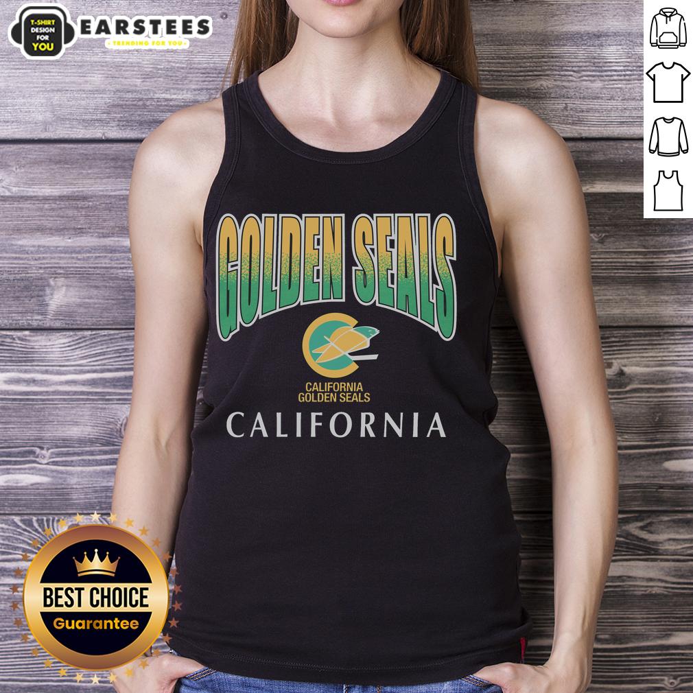 Alt Text: Vintage California Golden Seals tank top featuring a unique design, perfect for sports fans and retro fashion lovers.
