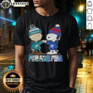 Awesome Charlie Brown and Snoopy Philadelphia City Sports Eagles x 76ers T-Shirt featuring vibrant graphics and team logos.