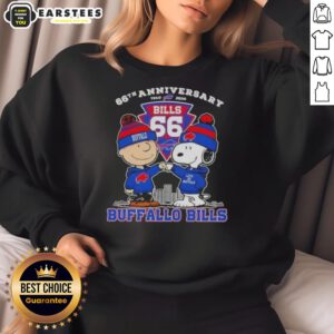 Awesome Charlie Brown x Snoopy 66th Anniversary sweatshirt, featuring Buffalo Bills football design, perfect for fans.