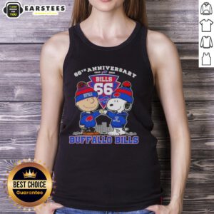 Awesome Charlie Brown x Snoopy 66th Anniversary Buffalo Bills football tank top, celebrating 1960-2026.