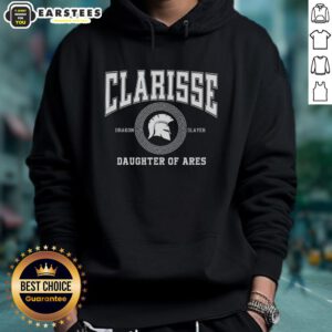 Alt Text: Awesome Clarisse Daughter of Ares battle ready hoodie featuring bold graphics and a warrior-inspired design.